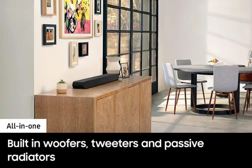 Vista 3 de SAMSUNG Barra de sonido HW-S60B de 3.1 canales con Dolby Atmos, DTS Virtual:X Q Symphony, sonido adaptativo, modo de juego, conexión Bluetooth, 2022