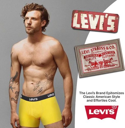 Vista 7 de Levi's Calzoncillos tipo bóxer transpirables y elásticos para hombre, paquete de 4