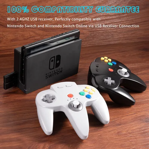 Vista 8 de 2.4 GHz Wireless N64 Switch Online Controller, USB Receiver & N64 Receiver, Compatible with Windows PC Laptop iOS Mac Raspberry Pi, N64 Switch