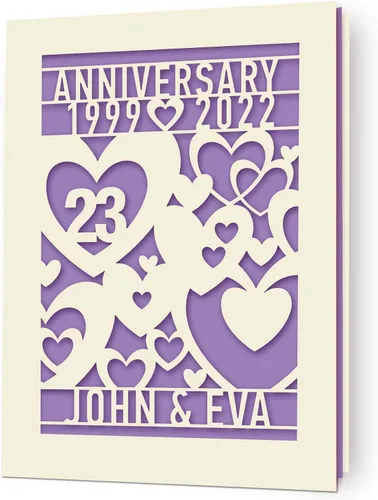 Vista 11 de EDSG Tarjeta de aniversario para parejas, tarjeta de felicitación personalizada con cualquier nombre y fecha para mujeres, esposa, para ella, tema