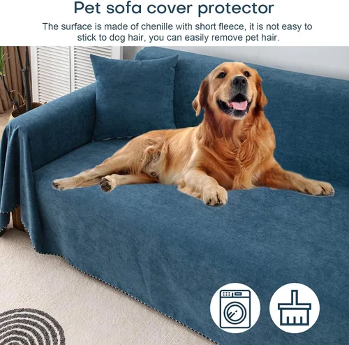 Vista 3 de Foreate Funda impermeable para sofá de mascotas, funda lavable para sofá modular de 3 cojines, protector de sofá a prueba de arañazos y gatos, 71 x
