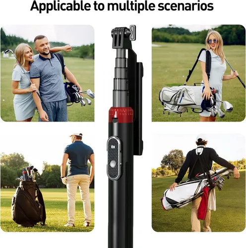 Vista 2 de Trípode de teléfono de 62 pulgadas y palo para selfie para entrenamiento de golf, soporte de trípode extensible para teléfono celular con control