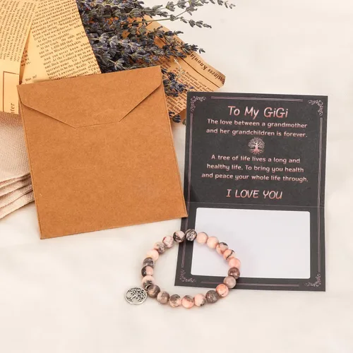 Vista 5 de Yeshen Regalos para tía, mamá, mamá, gigi, abuela, mimi, nana, hermana, mejor amiga, sobrina, madrina, novia, esposa, alma gemela, pulsera de piedra