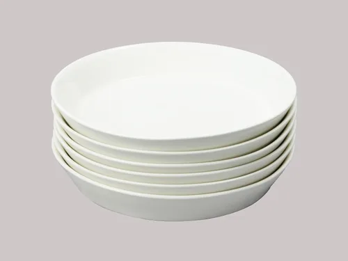 Vista 5 de Bone China - Forma de cono de porcelana, Elegance White Cup Espresso de 5 onzas y platillo, juego de 6 tazas y 6 platillos