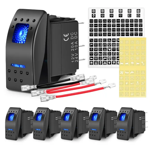 Vista 11 de Nilight Interruptor de 3 vías de encendido y apagado, control de palanca basculante, una sola carga desde dos ubicaciones separadas, interruptores