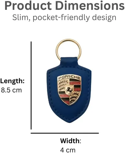 Vista 2 de Genuine Porsche Crest Llavero (azul)