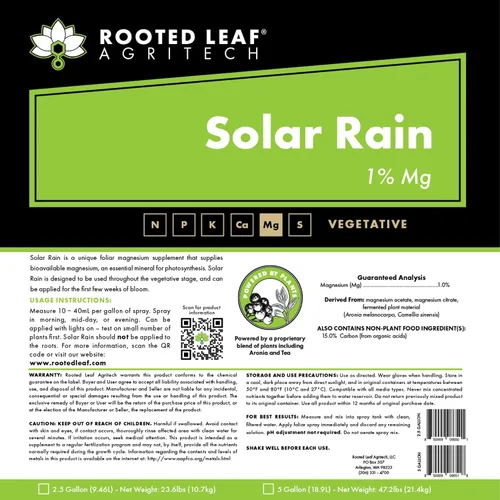 Vista 2 de Solar Rain - Concentrado de magnesio a base de carbono, nutrientes 100% biodisponibles para jardín, verduras, césped, cactus, césped, árboles