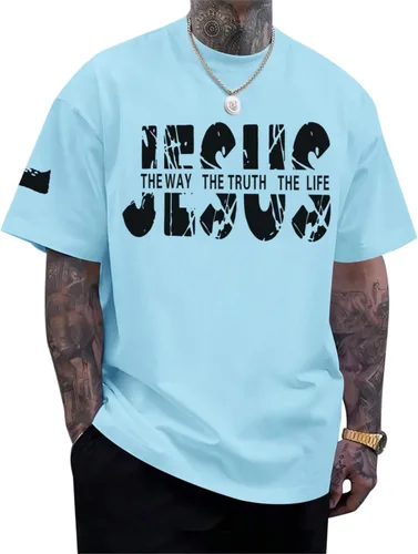 Vista 12 de Camisas de fe cristiana de Jesús para hombres, con versículo bíblico religioso, cruz religiosa, camiseta inspiradora, camisetas gráficas de gran