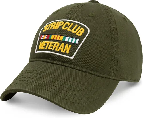Vista 2 de Strip Club Veteran Dad hat Pre Curved Visor Cotton Ball Cap Baseball Cap PC101