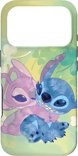 Vista 30 de Disney Stich and Angel Shamrock - Carcasa para iPhone 17, color verde