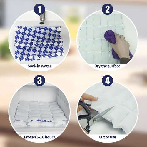 Vista 4 de Paquetes de hielo seco para envío de alimentos congelados - Manta de hielo flexible para enfriadores - Paquetes fríos de envío mantienen