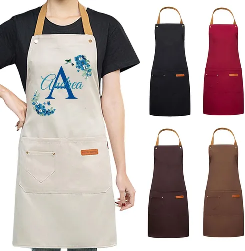 Vista 2 de DIY Custom Name & Initial Kitchen Apron for Men & Women