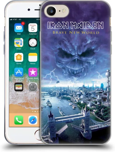 Vista 72 de Head Case Designs Funda de gel suave con licencia oficial de Iron Maiden Brave New World, compatible con Apple iPhone 7 Plus/iPhone 8 Plus Nuevo