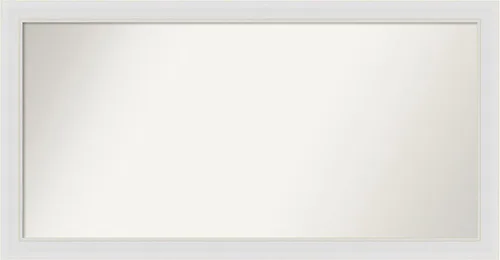 Vista 384 de Amanti Art Espejo de baño blanco para sobre el fregadero, 24 x 26 pulgadas, espejo rectangular blanco y blanco, marco de madera contemporáneo