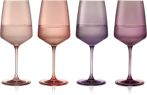 Vista 8 de Viski Reserve Nouveau - Copas de vino coloridas, cristalería de cristal para vinos tintos y blancos, vasos con tallo para regalos de boda