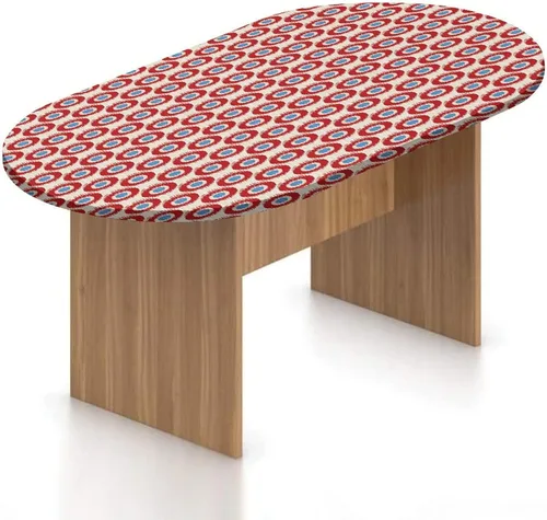 Vista 25 de Mantel ovalado ajustable para patio, decoración de helado, de poliéster elástico, fondo de gofre con estampado de dulce verano, se adapta a mesas