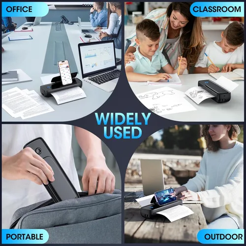 Vista 8 de Impresora portátil sin tinta inalámbrica para viajes, soporte de papel térmico A4 y A5, 8.5 x 11 pulgadas, carta de EE. UU. y legal, compatible
