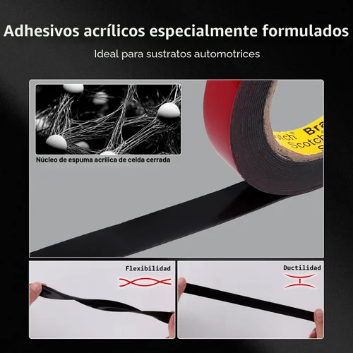 Vista 4 de 3M Automotive Acrylic Plus Tape, 0.24 pulgadas x 18 pies, PT1100, gris