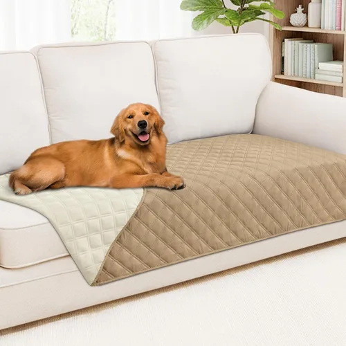 Vista 17 de Smiry Funda Impermeable para Cama de Perro Manta para Mascotas, Manta Suave y Lavable para Perros para Muebles Cama Sofá Sofá Reversible, a Cuadros