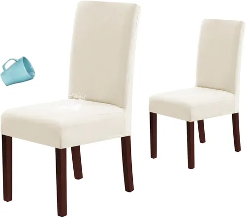 Vista 9 de H.VERSAILTEX Juego de 4 fundas 100% impermeables para sillas de comedor, fundas elásticas para sillas de comedor, fundas protectoras para sillas