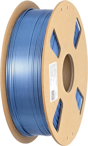 Vista 12 de Filamento de impresora PLA 3D de seda 1.75 mm. / 0.06 pulgadas 1 Kg. / 2.2 libras, brillante y sedoso brillo púrpura negro rojo cobre