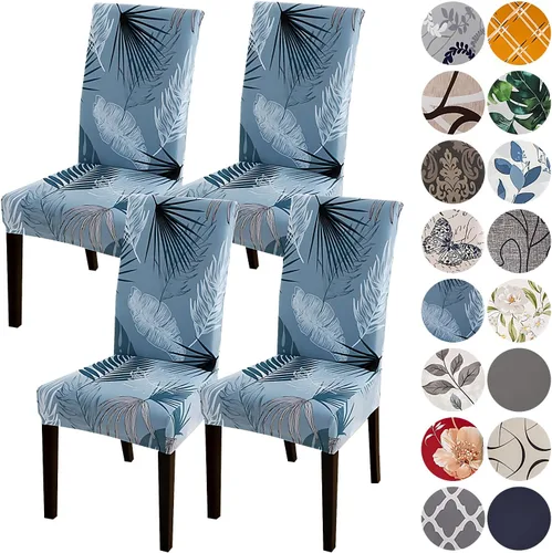 Vista 48 de HZDHCLH Juego de 4 fundas para sillas de comedor color burdeos, fundas elásticas de elastano para sillas Parsons, paquete de 4, fundas de asiento