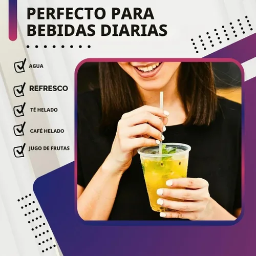 Vista 3 de Green Direct - Pajitas de plástico desechables de 10.75 pulgadas envueltas individualmente, extra largas y gruesas para usar con cualquier taza