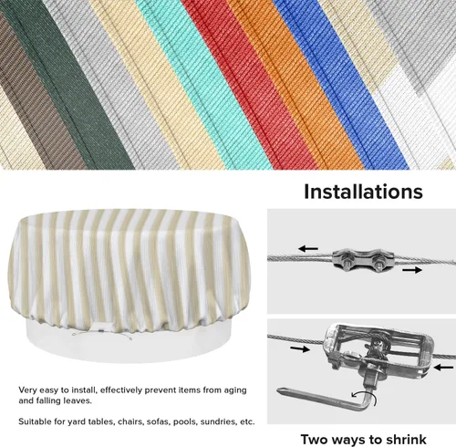 Vista 82 de Fundas para muebles de patio, impermeables, resistentes a los rayos UV, resistentes a los rayos UV, para exteriores, mesa redonda y rectangular