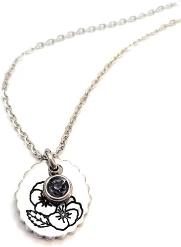 Vista 30 de Birth Month Flower and Birthstone Necklace
