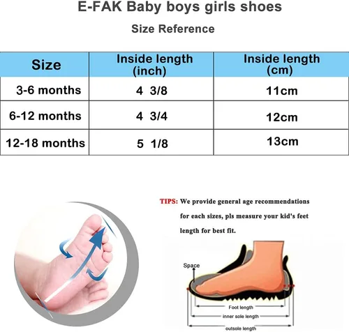 Vista 6 de E-FAK Zapatos unisex para bebés, niños y niñas, antideslizantes, para recién nacidos, primeros pasos, zapatos de cuna