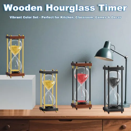 Vista 5 de Reloj de arena de arena de 30 minutos: reloj de arena de madera pequeño, reloj de arena, reloj de arena de oro antiguo 30 minutos, reloj de arena