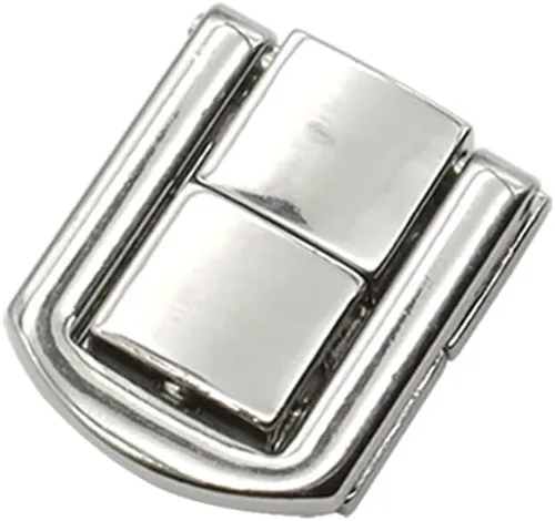 Vista 2 de Cerradura de cierre de cerrojo de 12 piezas, cerradura de hebilla de metal para decoración de cajas (plata)