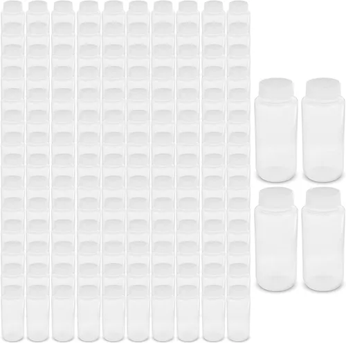 Vista 10 de United Scientific™ Recipientes de muestras de boca ancha con tapas, 1.0 fl oz, paquete de 12 1 oz Plastic Bottles, Autoclavable Laboratory Grade