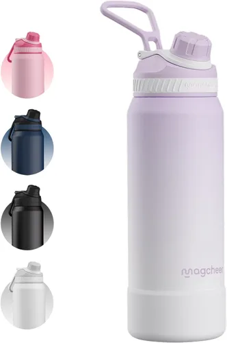 Vista 15 de Botella de agua aislada de 24 onzas, acero inoxidable al vacío de doble pared, diseño de boca ancha, botella reutilizable a prueba de fugas