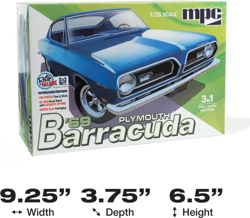 Vista 6 de MPC 1969 Plymouth Barracuda 1:25 Escala Modelo Kit