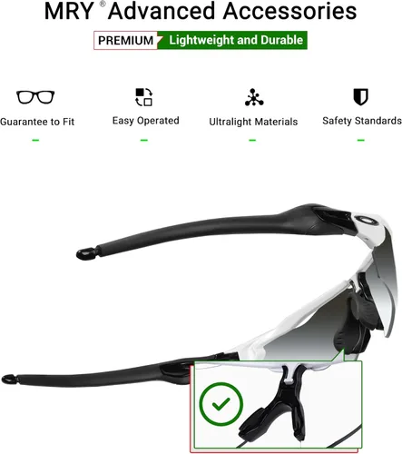 Vista 3 de Mryok Juego de almohadillas de repuesto para gafas de sol Oakley Radar EV Path OO9208 / Pitch OO9211 / Asian Fit OO9275