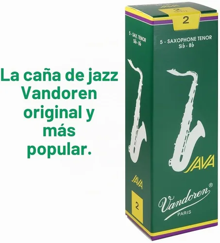 Vista 2 de Vandoren - Lengüetas SR272 Tenor Sax JAVA, resistencia 2, caja de 5 unidades.