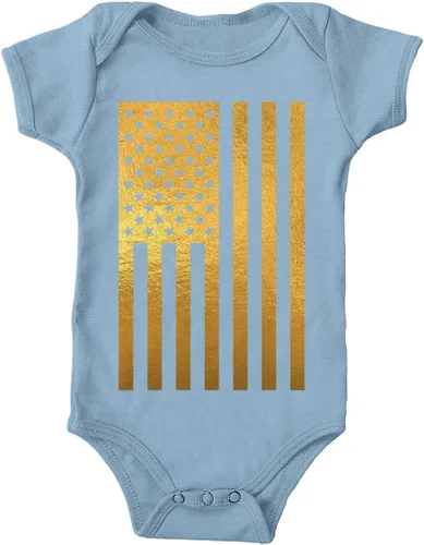 Vista 25 de Tcombo Bandera americana negra envejecida - Body de Estados Unidos Negro - Lámina dorada