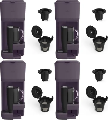 Vista 9 de BELLA Cafetera individual, para cápsulas K-Cup y café molido, bandeja de goteo ajustable y removible, apagado automático y accesorios aptos