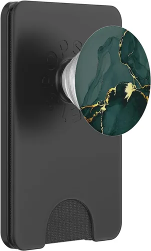 Vista 7 de Elegante Jade Verde Profundo Natural-Mármol Patrón PopSockets PopGrip intercambiable