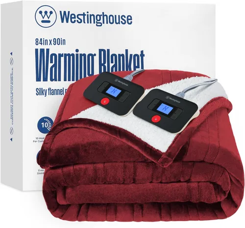 Vista 18 de Manta eléctrica con calefacción Westinghouse, manta eléctrica con 6 niveles de calefacción y configuración de tiempo de 2-10 horas, manta eléctrica