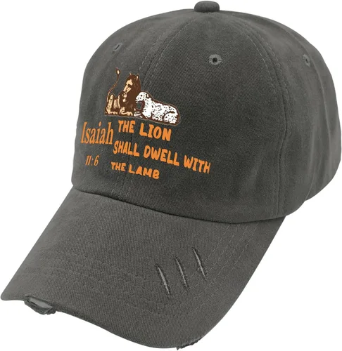 Vista 3 de Sombrero de pickleball para hombre, sombrero deportivo de secado rápido, The Lion Shall Dwell with The Lamb, gorra de béisbol para hombre