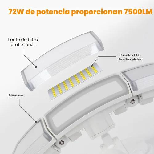 Vista 6 de LUTEC Luces de Seguridad LED de 72W 7500LM con Sensor de Movimiento para Exteriores, 5000K Luz de Día, IP65 Resistente al Agua, de Anochecer a Blanco