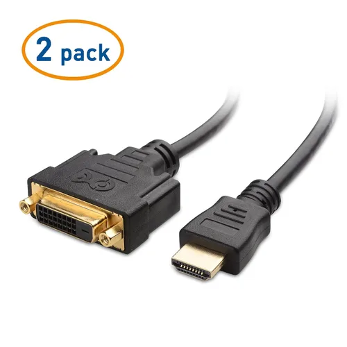 Vista 2 de Cable Matters Paquete de 2 adaptadores HDMI a DVI, adaptador DVI a HDMI