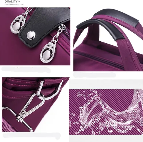 Vista 8 de Bolso cruzado para mujer, bolso de hombro casual, impermeable, tela Oxford, bolso de mensajero para mujer