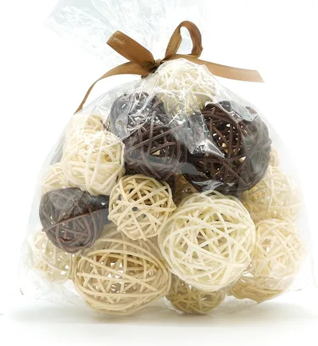 Vista 7 de Qingbei Rina 20 bolas de mimbre de ratán de Halloween, bolas decorativas de otoño para cuencos, relleno de jarrón para centros de mesa, rellenos