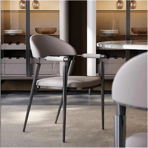 Vista 7 de Sillas de comedor Sillas de comedor, Simplicity, Cocina tapizada de piel sintética con brazos y patas, cocina moderna