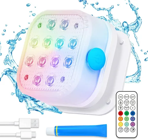 Vista 7 de Homly - Luces para piscina LED recargables sumergibles con control inalámbrico por APP, luces LED inteligentes subacuáticas impermeables