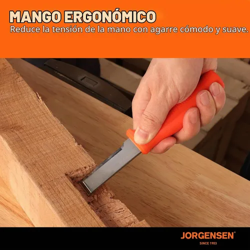 Vista 5 de Jorgensen - Cuchillo cincel de madera con funda, hoja de acero al carbono