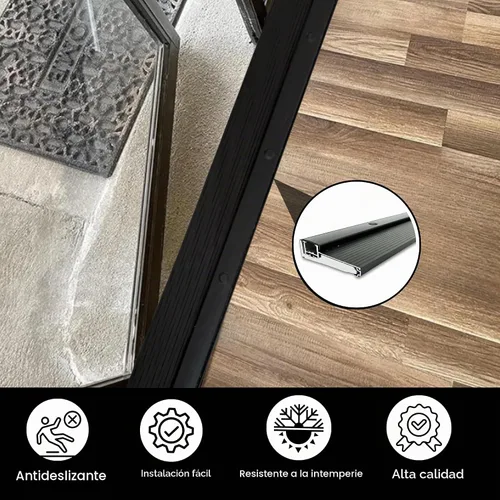 Vista 5 de KC Hardware Umbral de aluminio ajustable negro, extensión de umbral, ancho corto, diseño de tornillo oculto, resistente para uso residencial